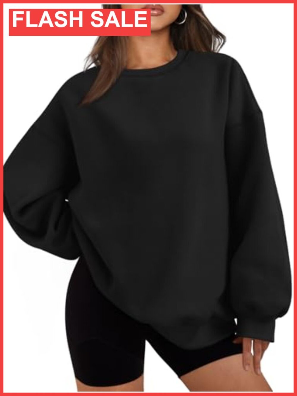Oversized Crewneck Fleece Lined Sweatshirt Casual Lounge Pullover